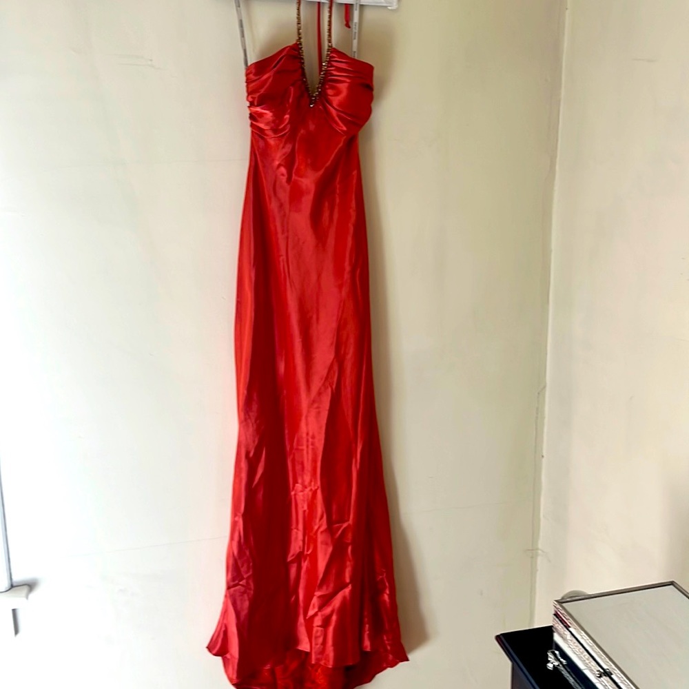 Gorgeous size 4 floor length burnt orange gown